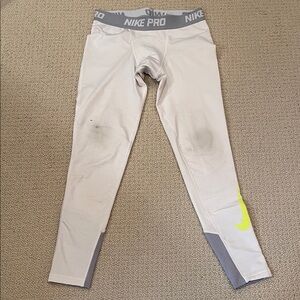 Nike Pro Kids Sport Leggings with Yellow Swoosh